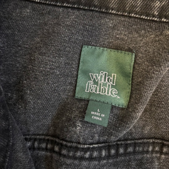 NWOT || wild fable || Oversized Washed Black Denim Trucker Jacket Size L - Picture 6 of 13